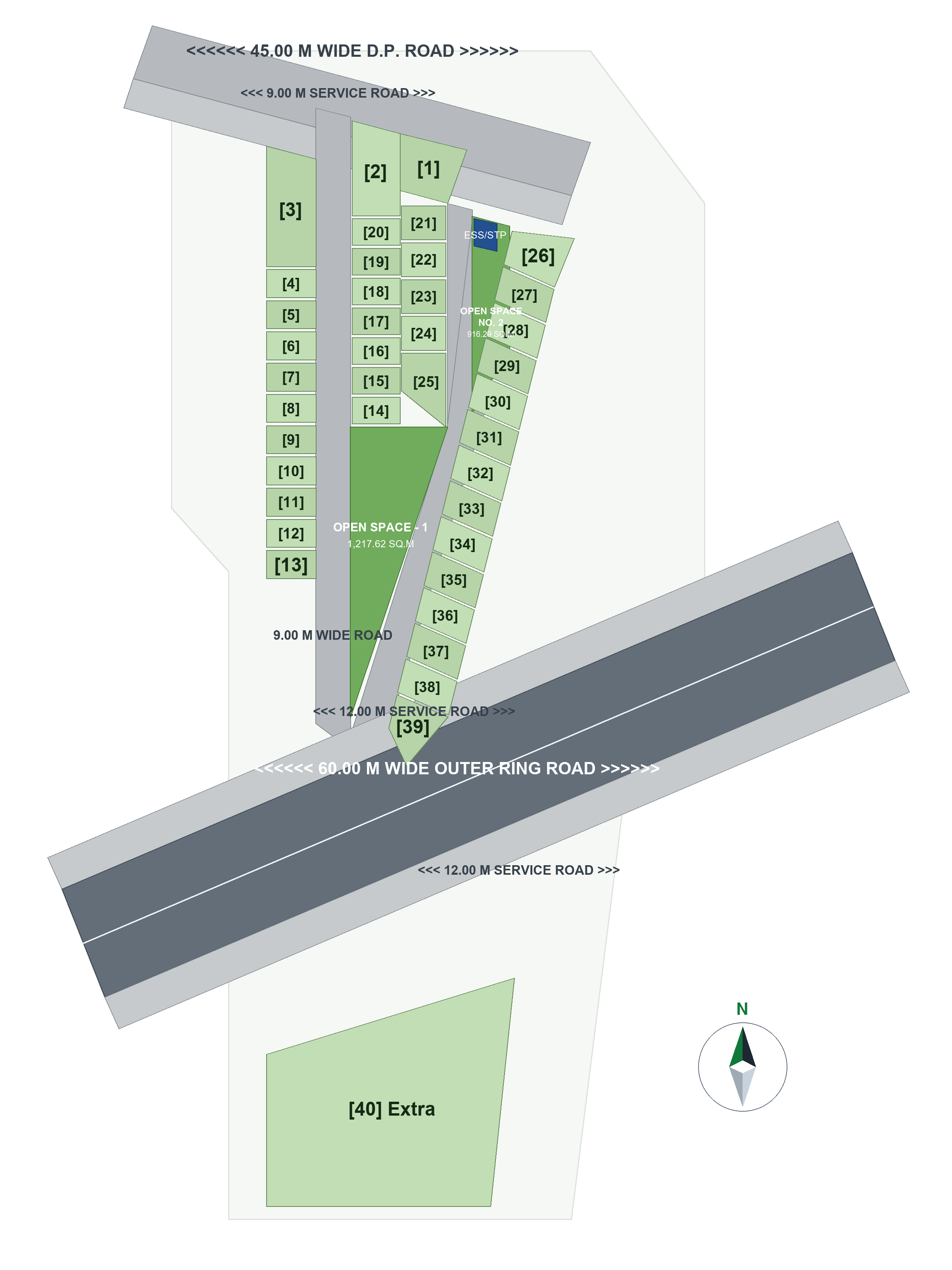 Mahurzari Layout — NMRDA sanctioned plot layout, Mahurzari, near Katol Road, Nagpur